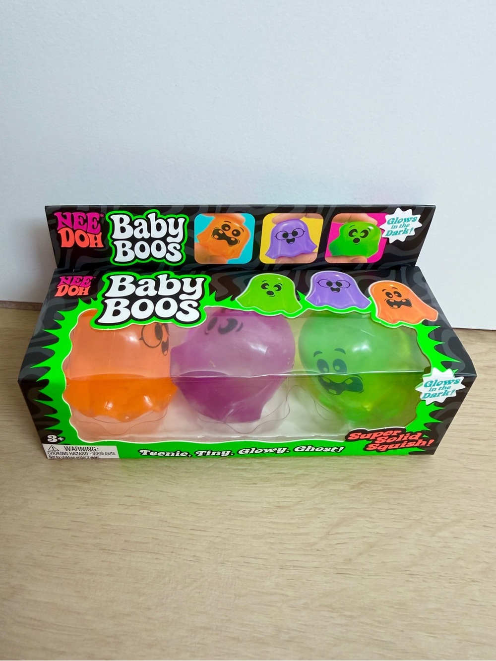 Brand New NeeDoh Baby Boos Glow-in-the-Dark Ghosts - Orange, Purple, Green